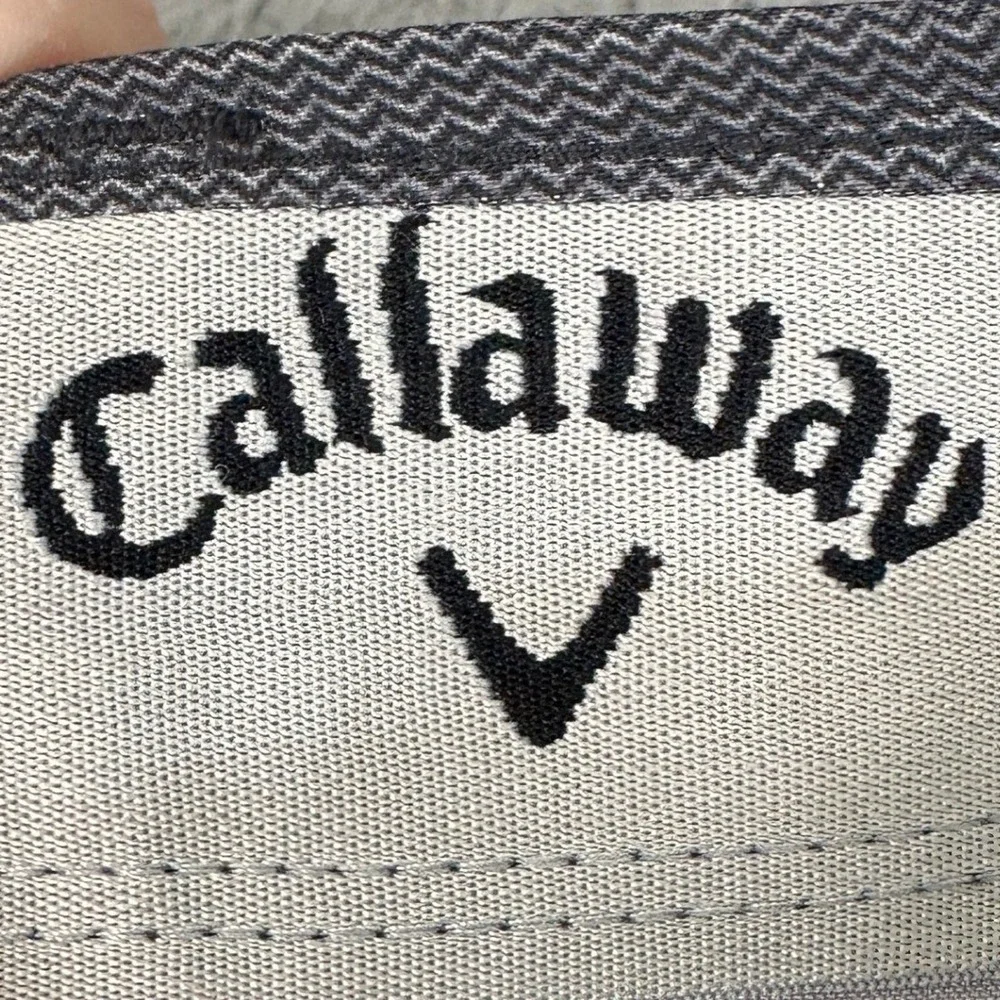 NEW Callaway Shorts Mens 36 Grey Opti-Dri Herringbone Performance Golf Stretch